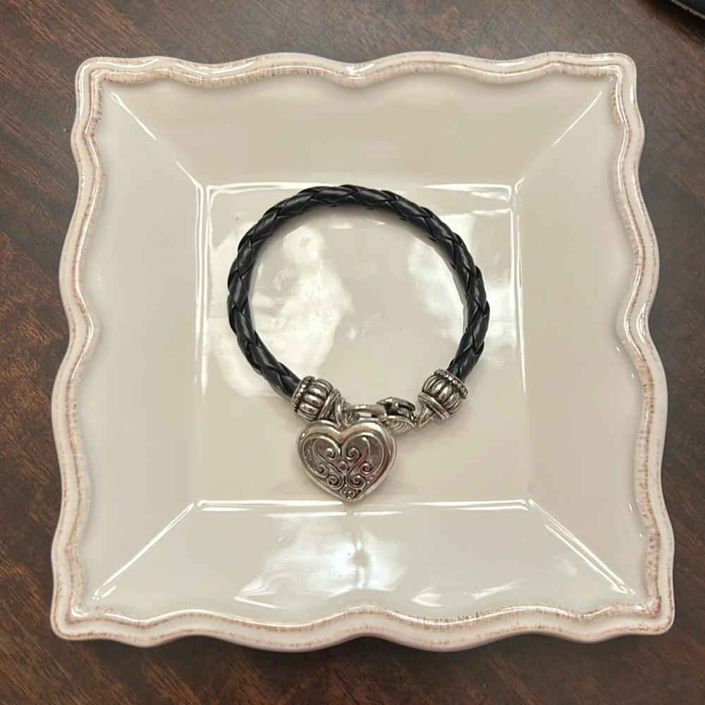 Brighton leather and silver bracelet
